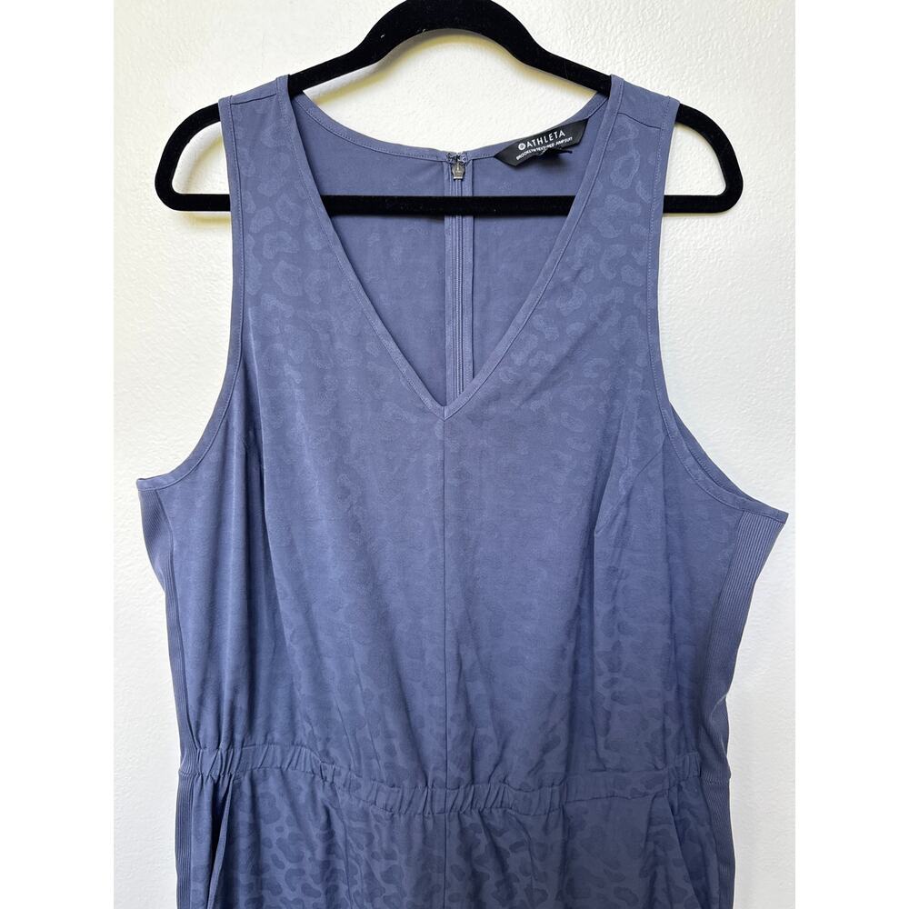 Athleta Brooklyn Textured Jumpsuit Medieval Violet Purple Women's Plus Size 18 - Picture 4 of 9